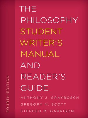 cover image of The Philosophy Student Writer's Manual and Reader's Guide